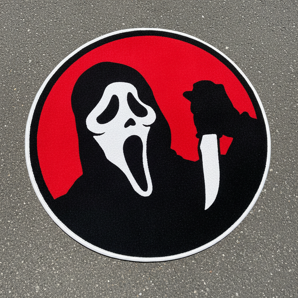 SCREAM RED ROUND RUG